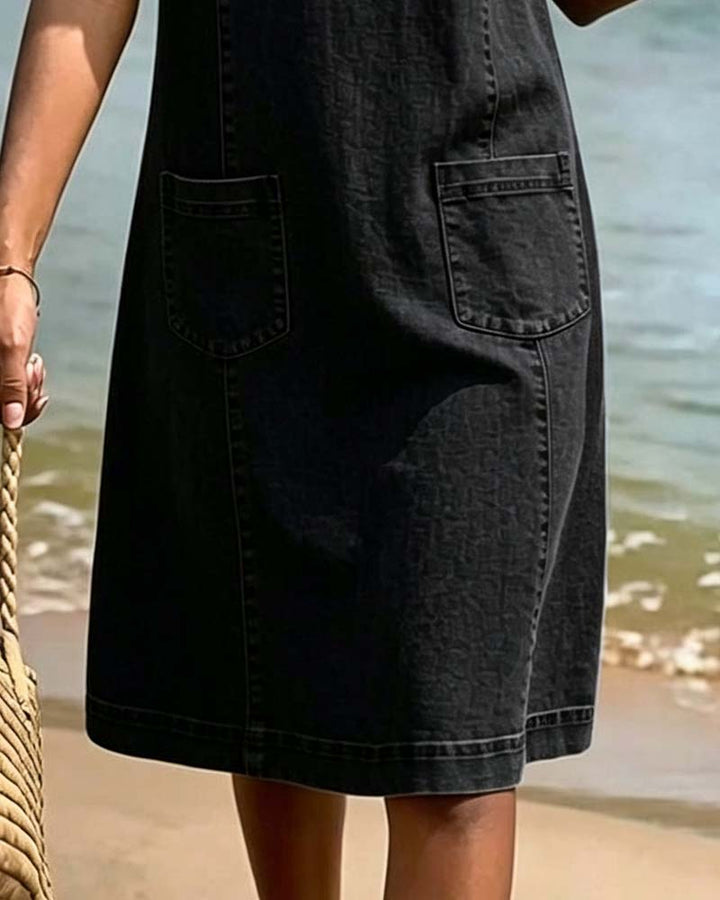 Julia | Soft Denim Dress with Front Pockets