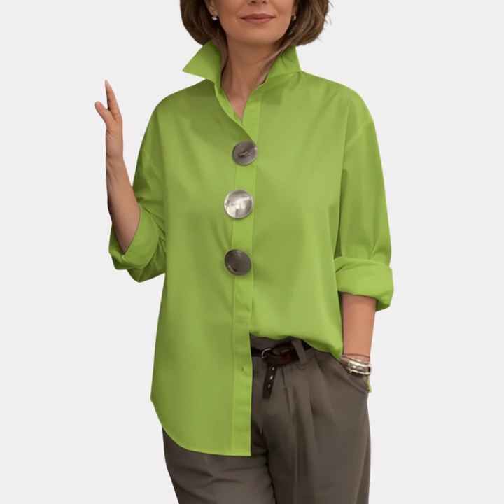 Rosaline | Statement Button Stand Collar Blouse
