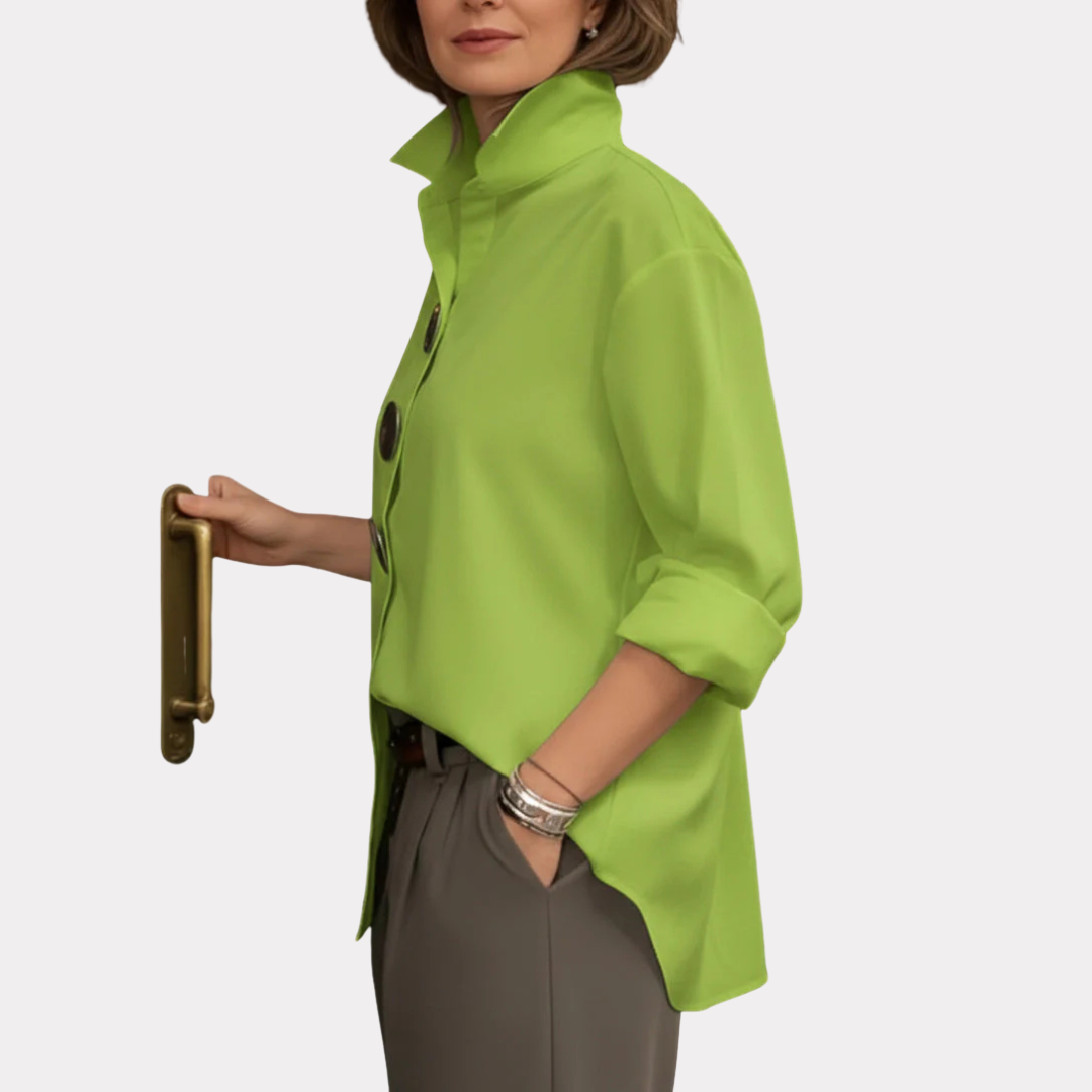 Rosaline | Statement Button Stand Collar Blouse