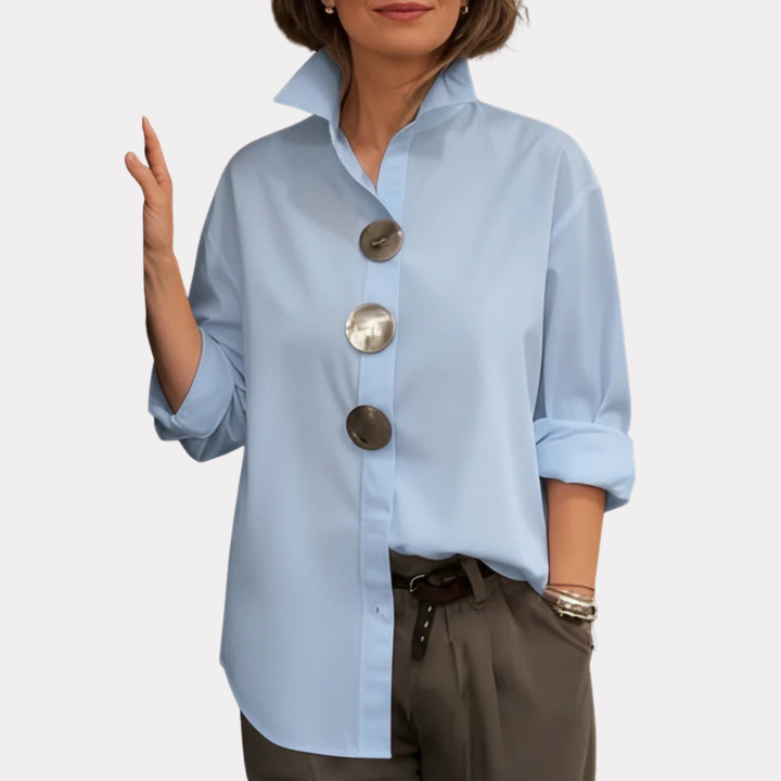 Rosaline | Statement Button Stand Collar Blouse
