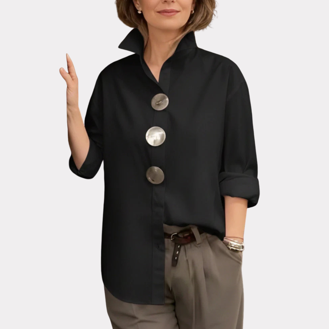 Rosaline | Statement Button Stand Collar Blouse