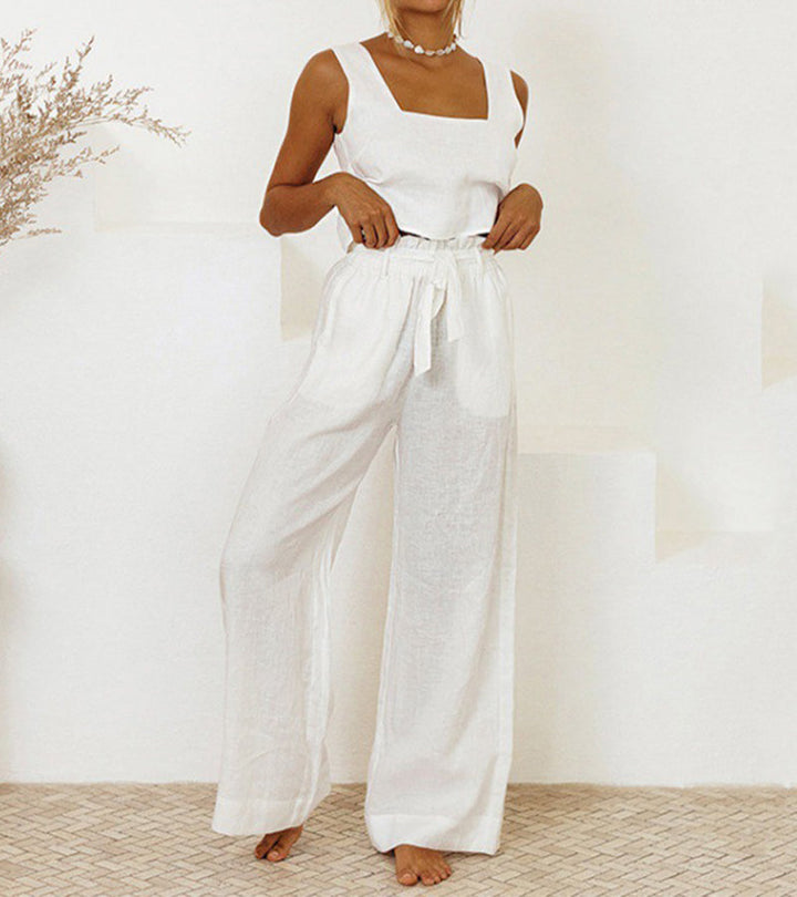 Adeline™ | Minimalist Top and Wide-Leg Pants Set