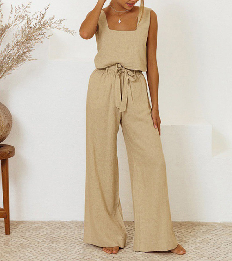 Adeline™ | Minimalist Top and Wide-Leg Pants Set