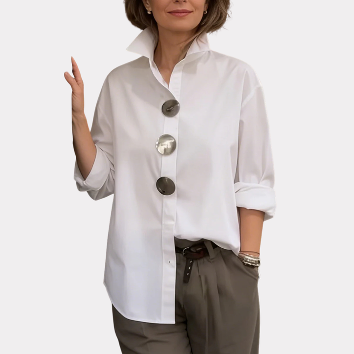 Rosaline | Statement Button Stand Collar Blouse