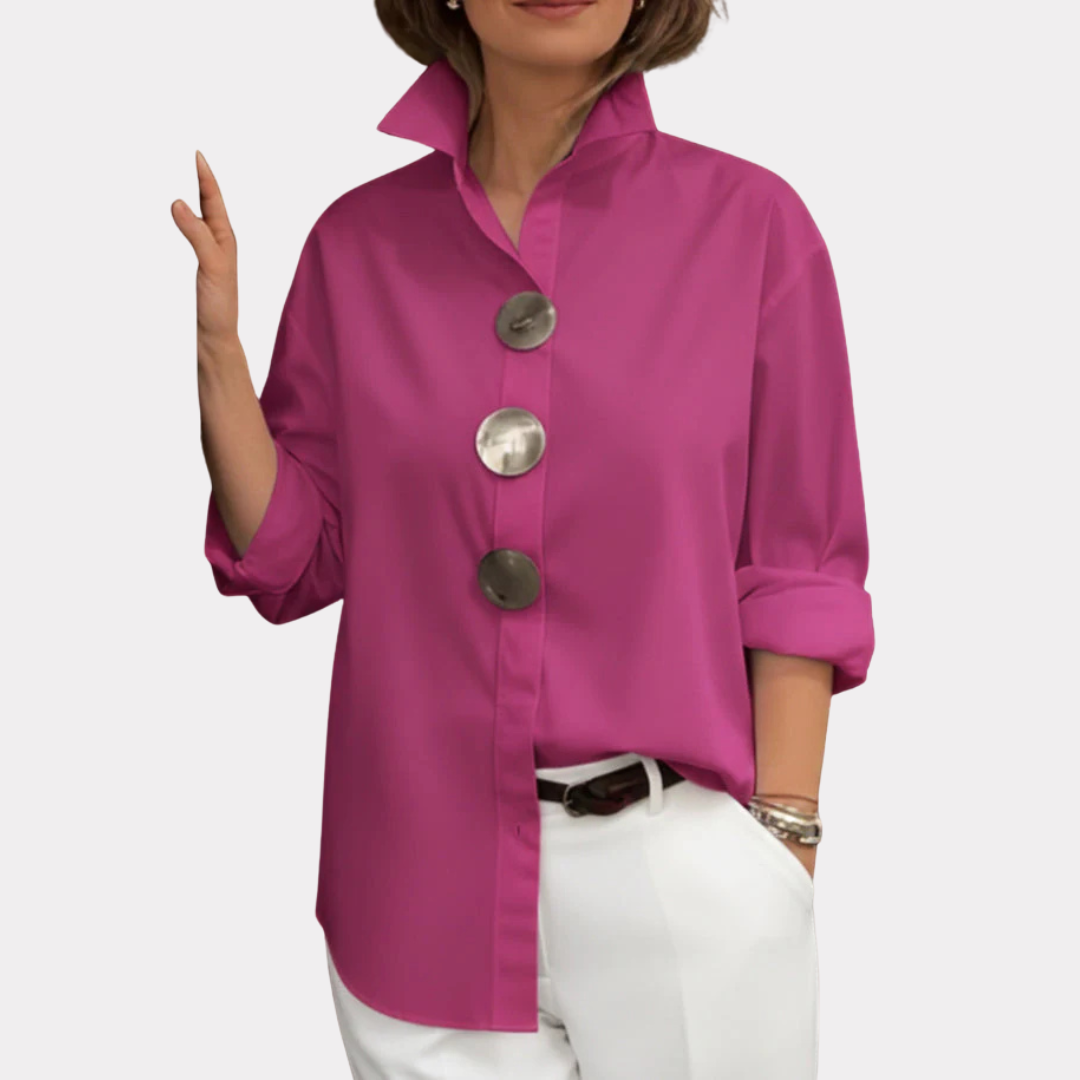 Rosaline | Statement Button Stand Collar Blouse
