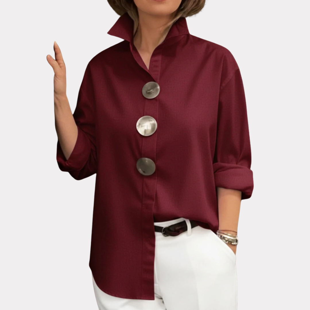 Rosaline | Statement Button Stand Collar Blouse