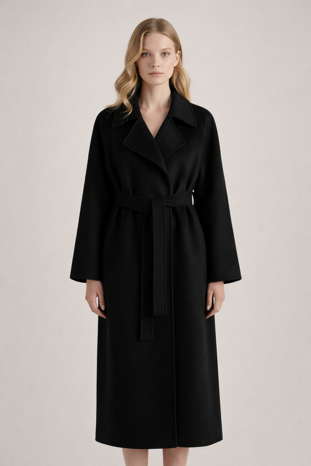 Caith – Elegant Belted Long Coat
