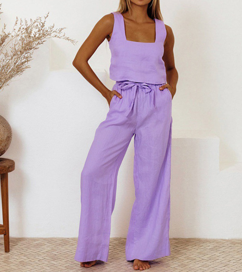 Adeline™ | Minimalist Top and Wide-Leg Pants Set