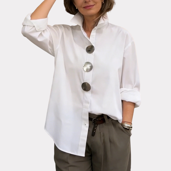Rosaline | Statement Button Stand Collar Blouse
