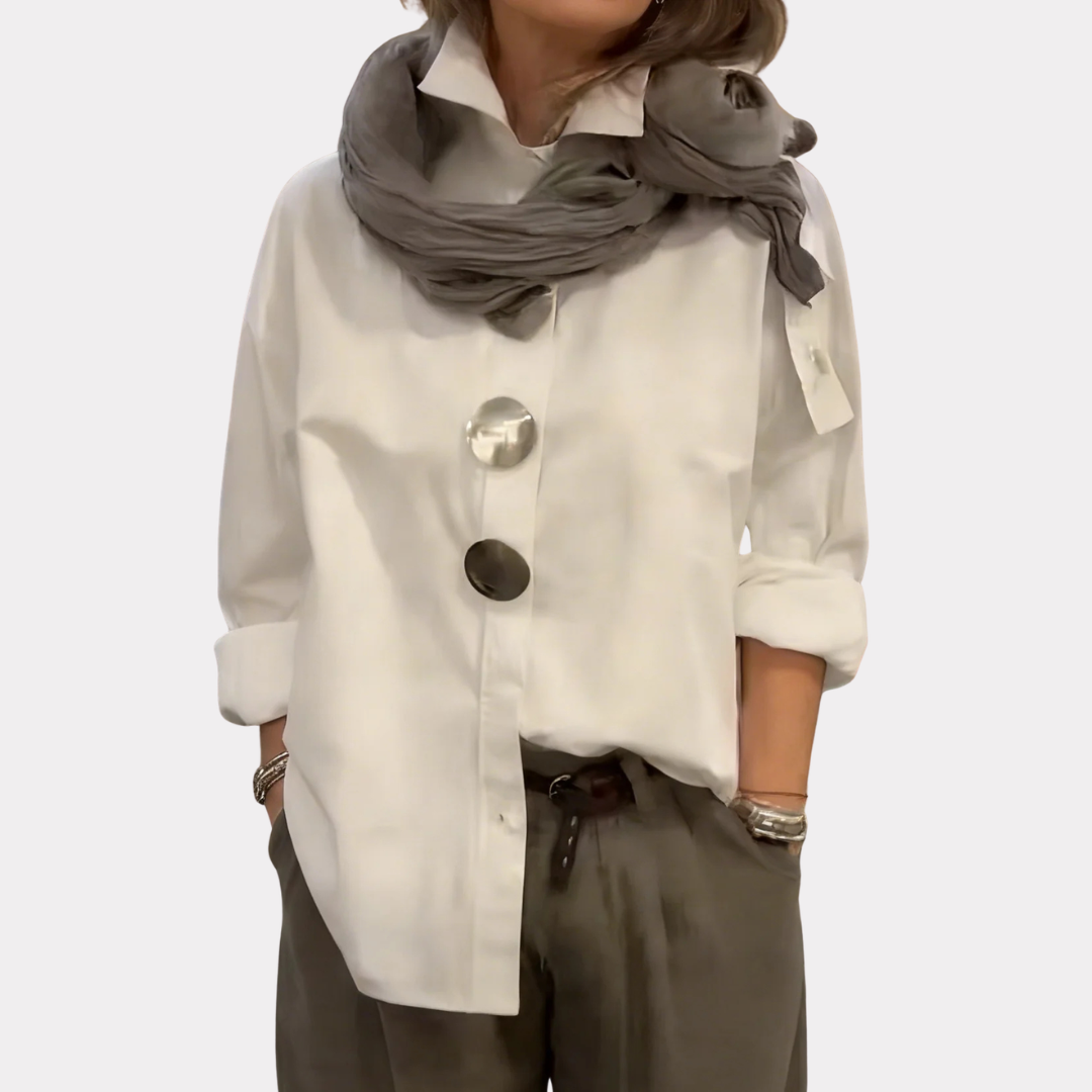 Rosaline | Statement Button Stand Collar Blouse