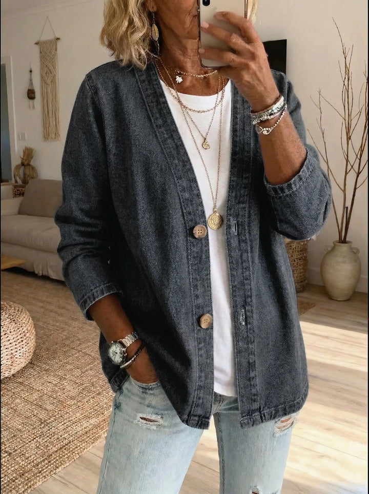 Solenne | Lightweight Denim Jacket with Relaxed Elegance
