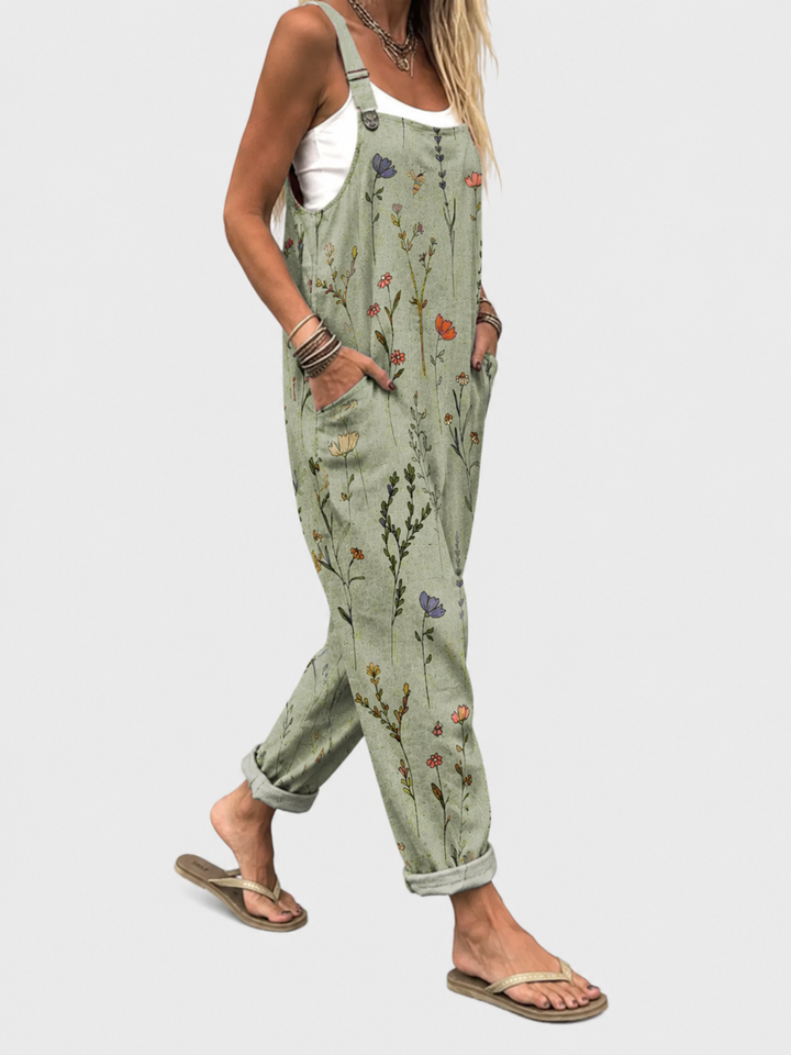 Comfortable Printed Overalls