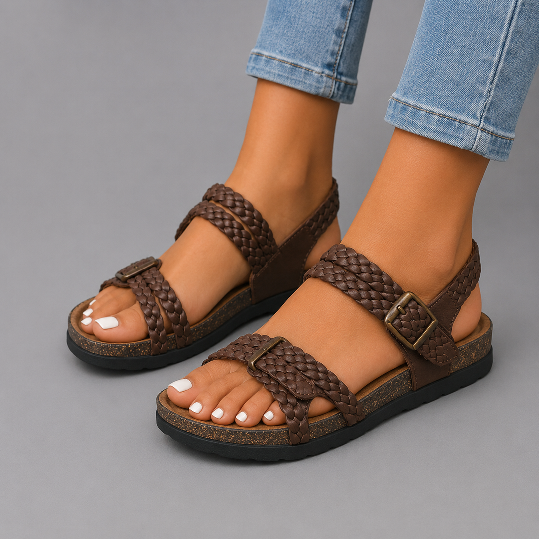 Wendy - Braided Cork Sandals