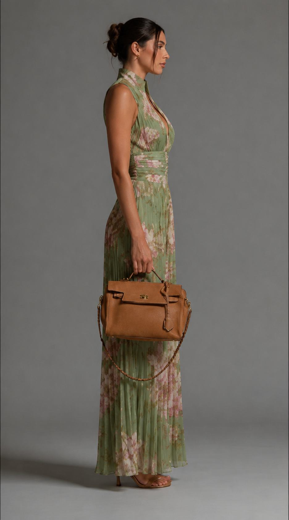 ESSENTIAL – PLEATED FLORAL CHIFFON JUMPSUIT
