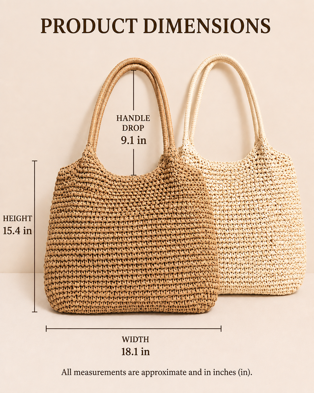 Marisol | Woven Straw Shoulder Bag - Hazelnut
