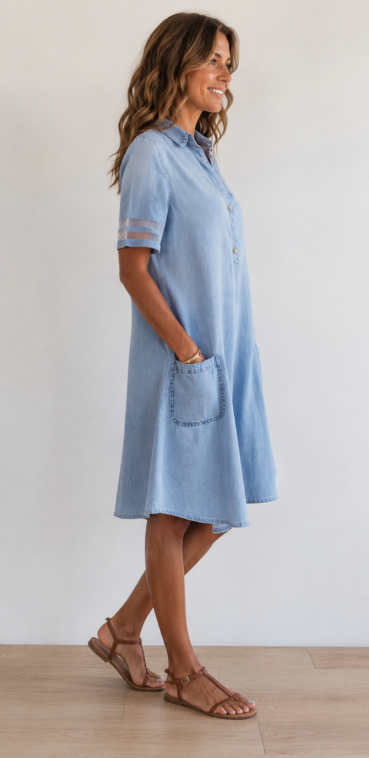 Brittany | Figure Flattering Denim Dress