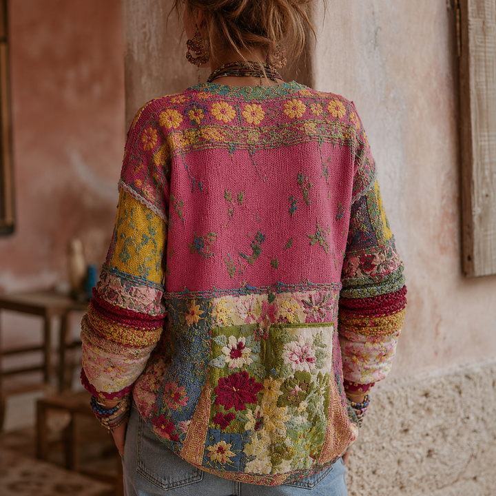 Rosie™ | Artful Patchwork Floral Cardigan
