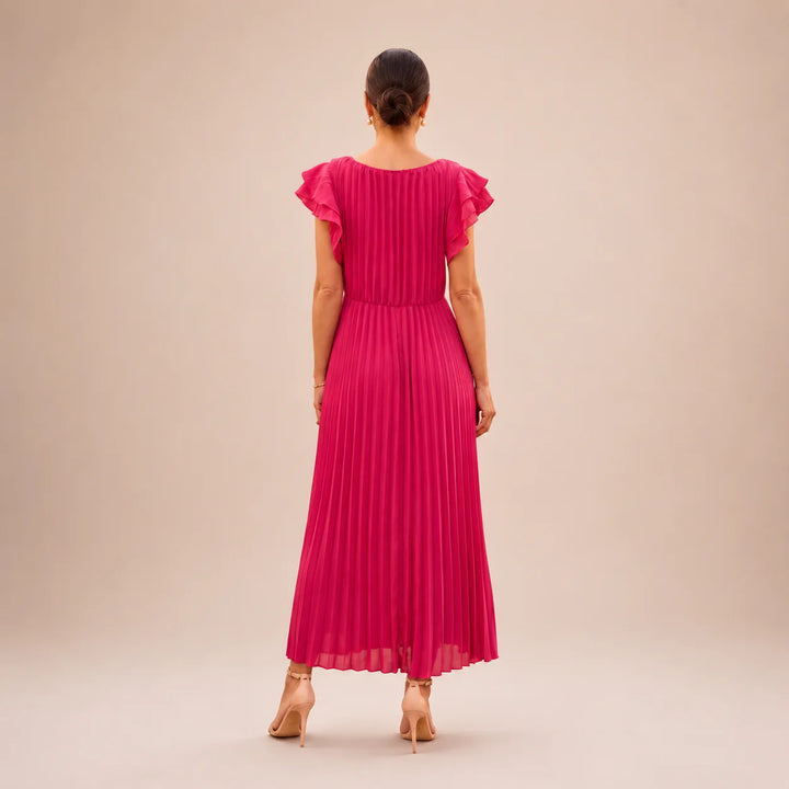 SERAPHINA | Elegant Pleated Maxi Dress with Twist Waist