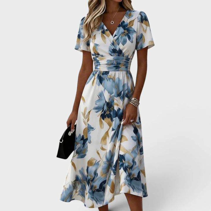 Denise™ | Floral Midi Wrap Dress