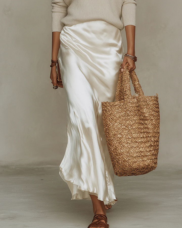 Elen – Satin Dress and Cardigan Set for Timeless Charm