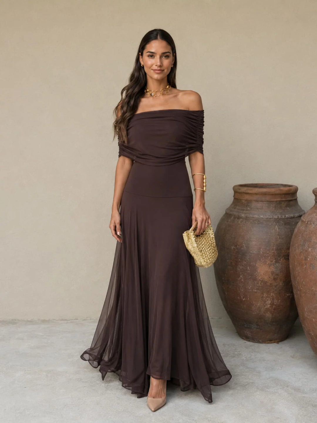 Toledo Dress in Brown