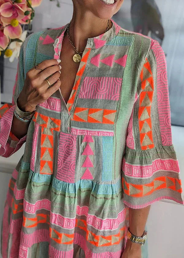 Ava | Layered Summer Dress with V-Neckline