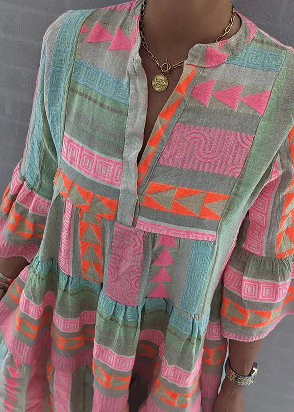 Ava | Layered Summer Dress with V-Neckline