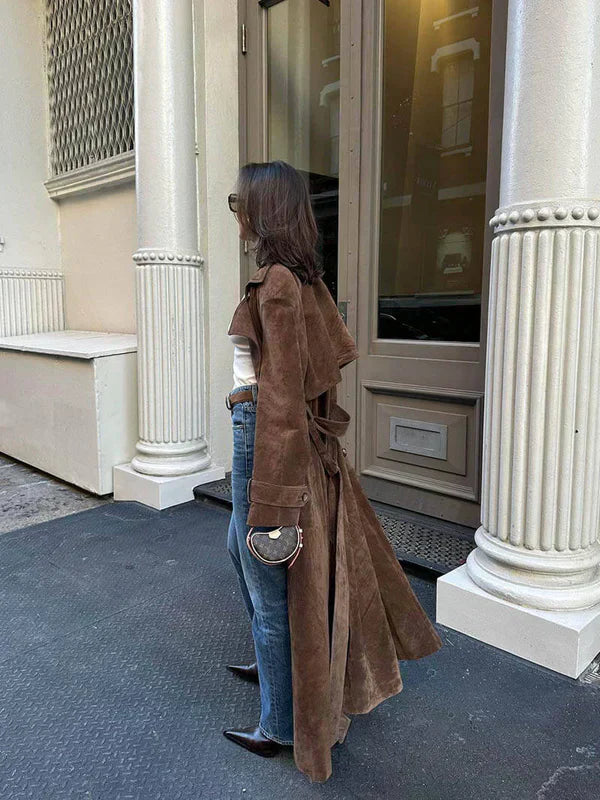 Arizonia – Elegant Suede Trenchcoat