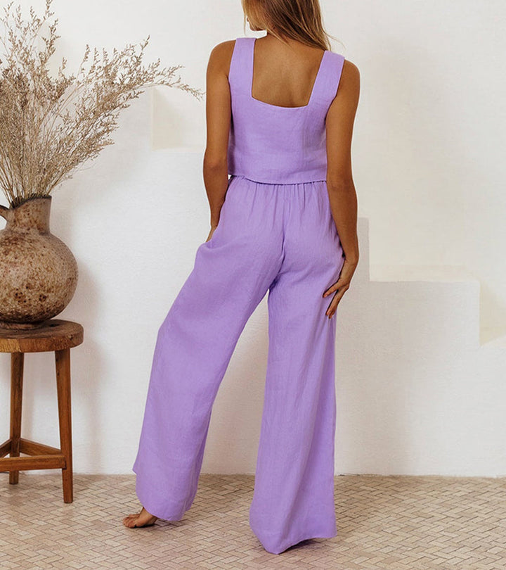 Adeline™ | Minimalist Top and Wide-Leg Pants Set