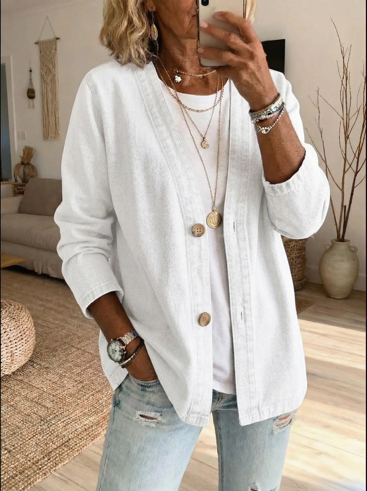 Solenne | Lightweight Denim Jacket with Relaxed Elegance