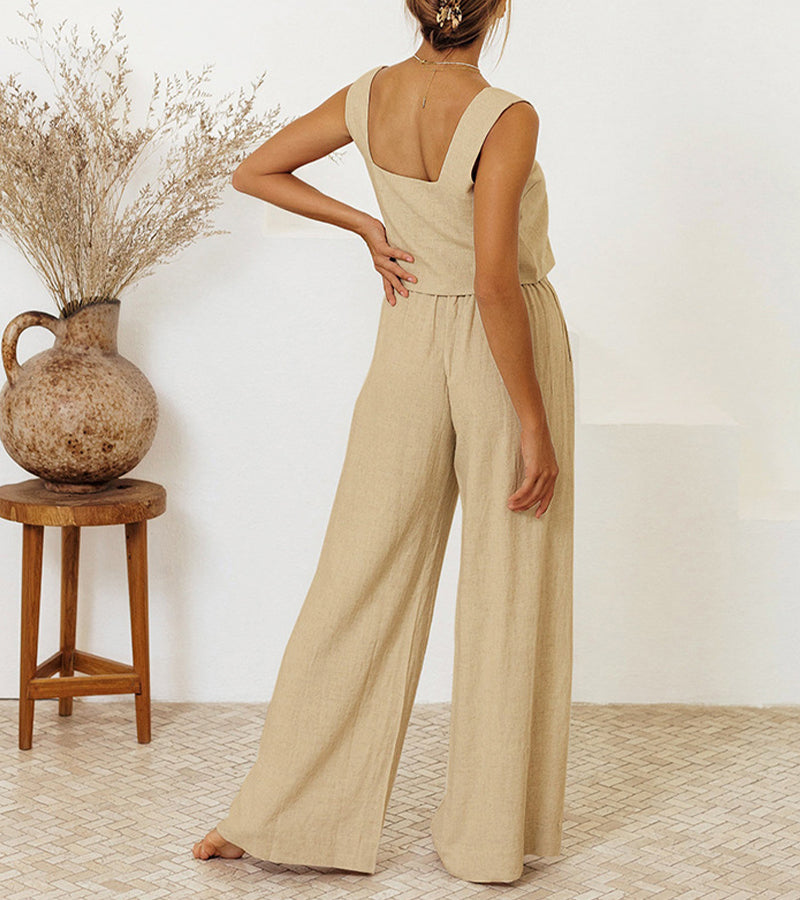 Adeline™ | Minimalist Top and Wide-Leg Pants Set