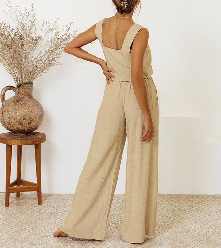 Adeline™ | Minimalist Top and Wide-Leg Pants Set