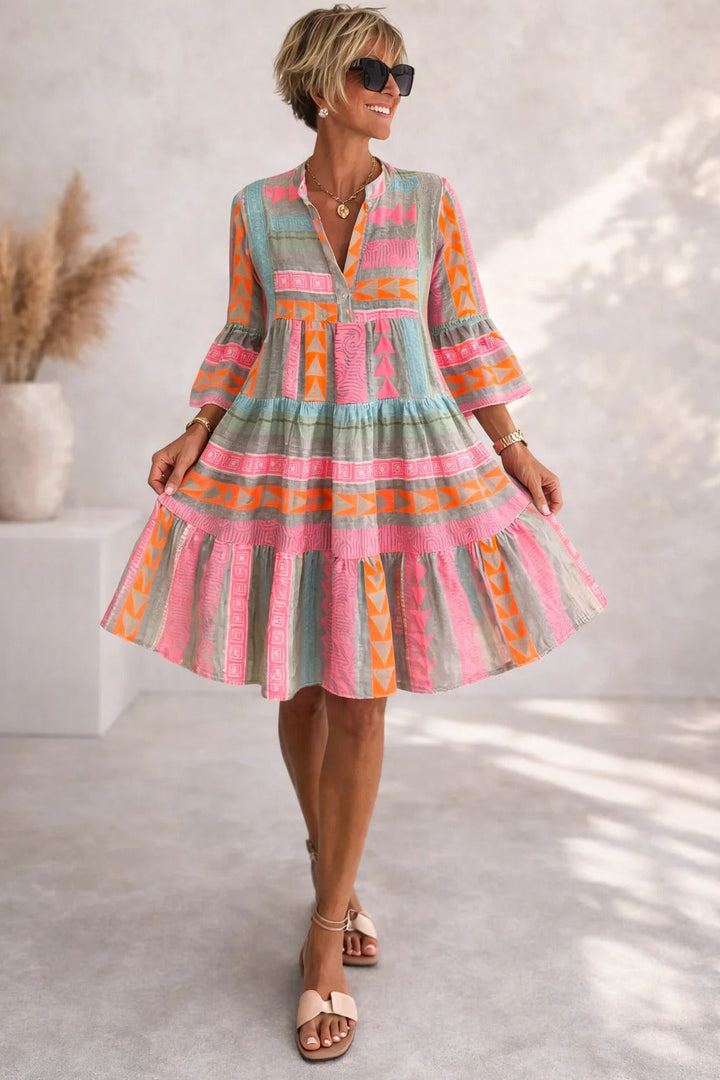 Lucy | Flowy Patterned Midi Dress