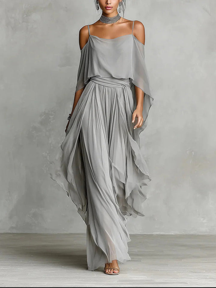 Izabela | Gray set with a spaghetti strap top
