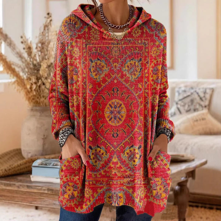 Alice™ Retro Ethnic Print Hooded Tunic