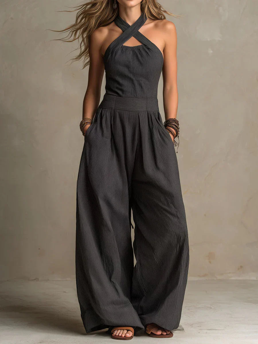 Clara | Jumpsuit with an Elegant Crossover Neckline