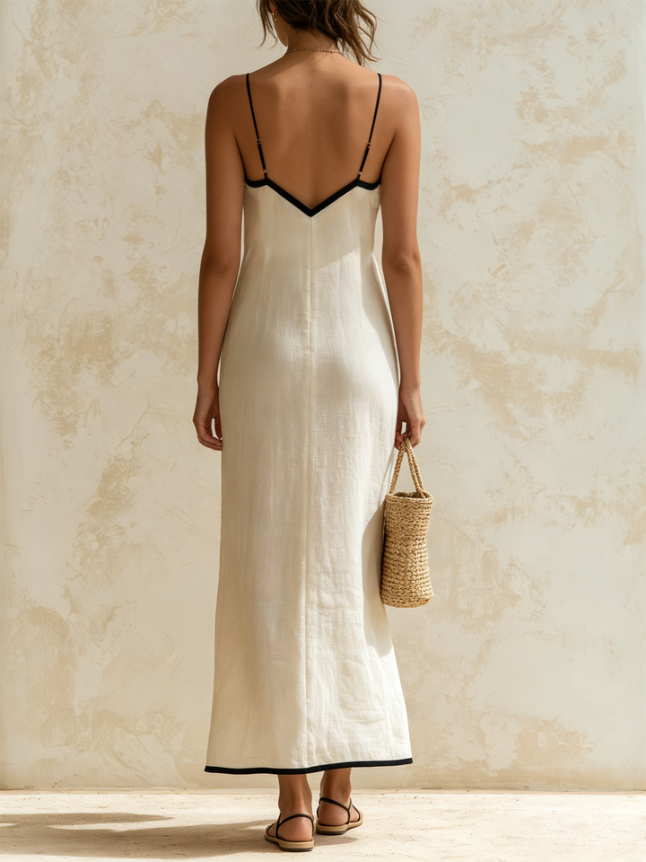 Nerea | Maxi dress with contrast trim