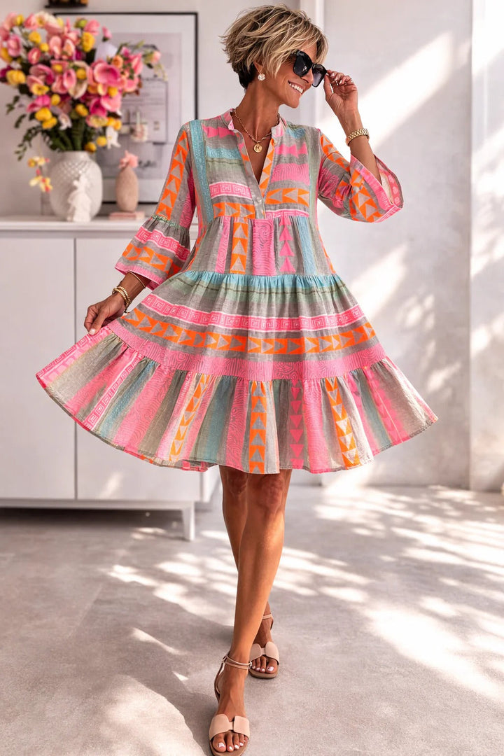 Lucy | Flowy Patterned Midi Dress