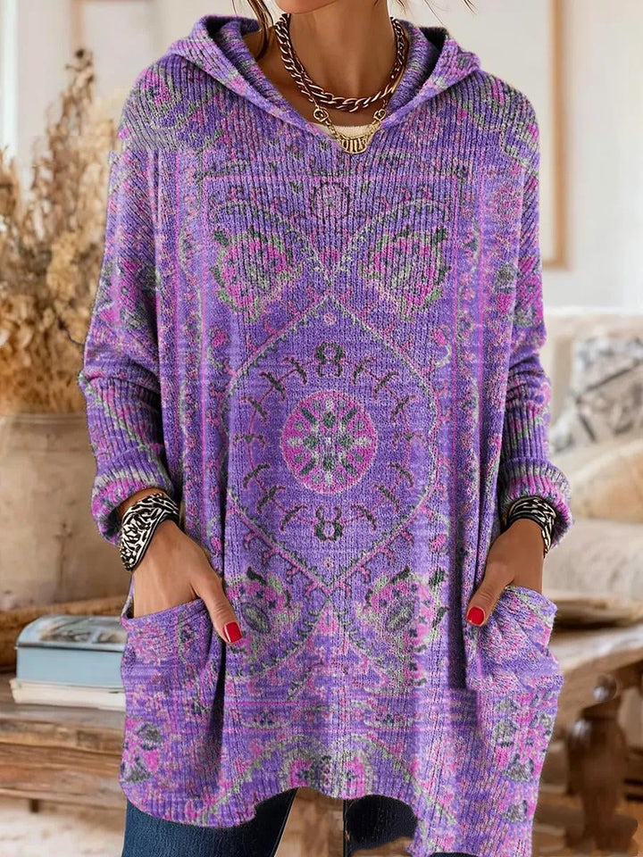 Alice™ Retro Ethnic Print Hooded Tunic