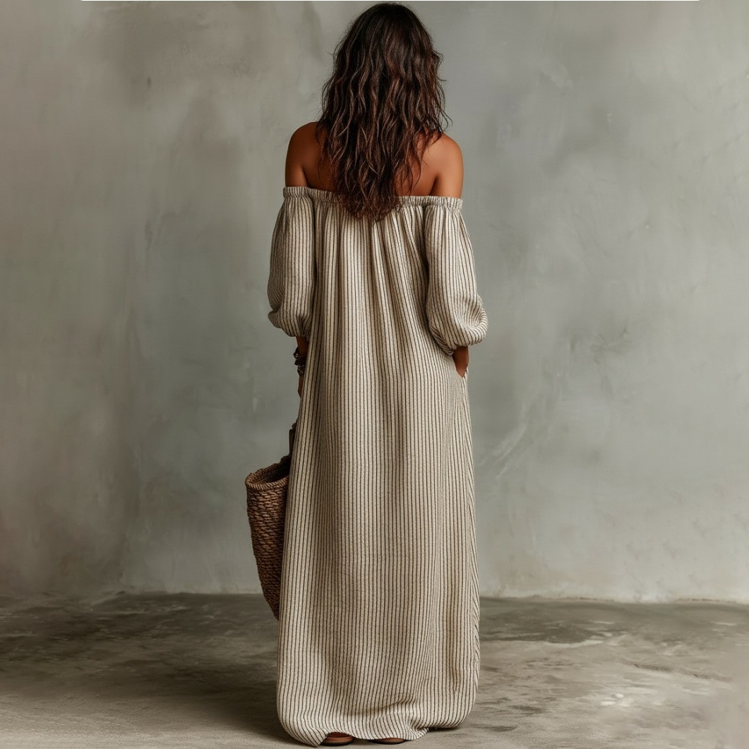 Effortless Boho Off-the-Shoulder Maxi Dress