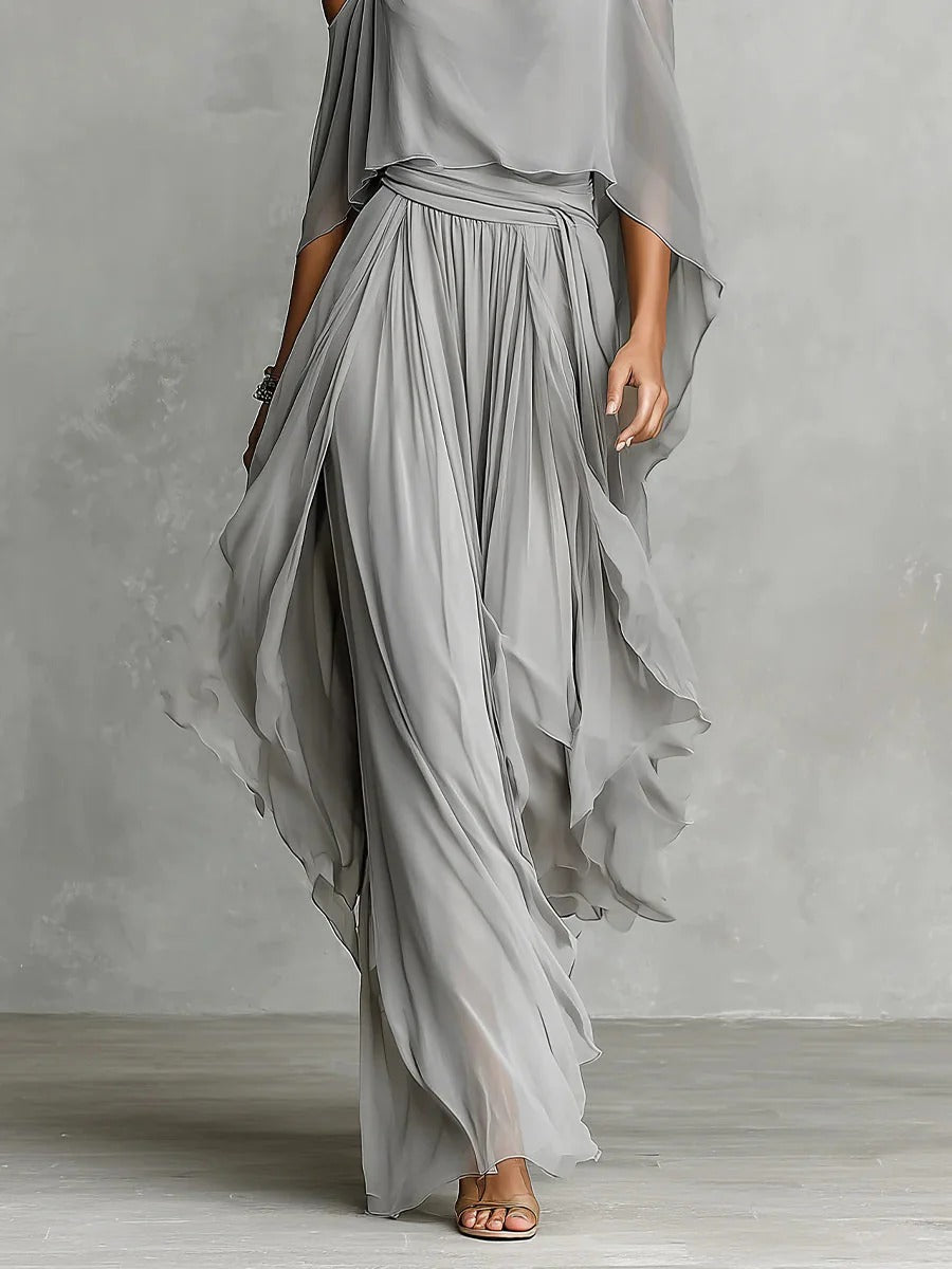 Izabela | Gray set with a spaghetti strap top
