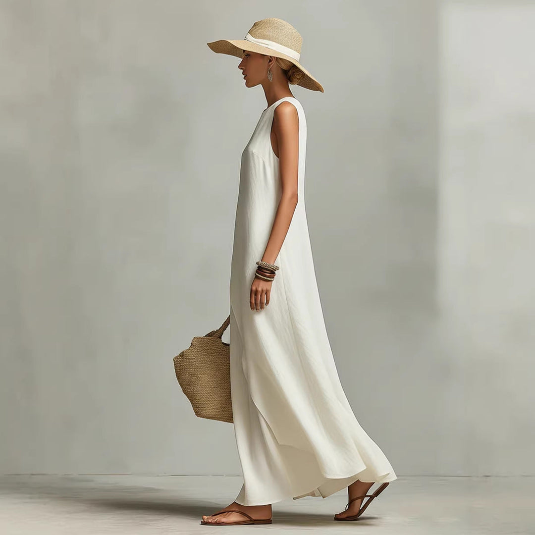 Ivory Loose-fit Maxi Dress