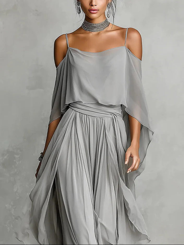 Izabela | Gray set with a spaghetti strap top