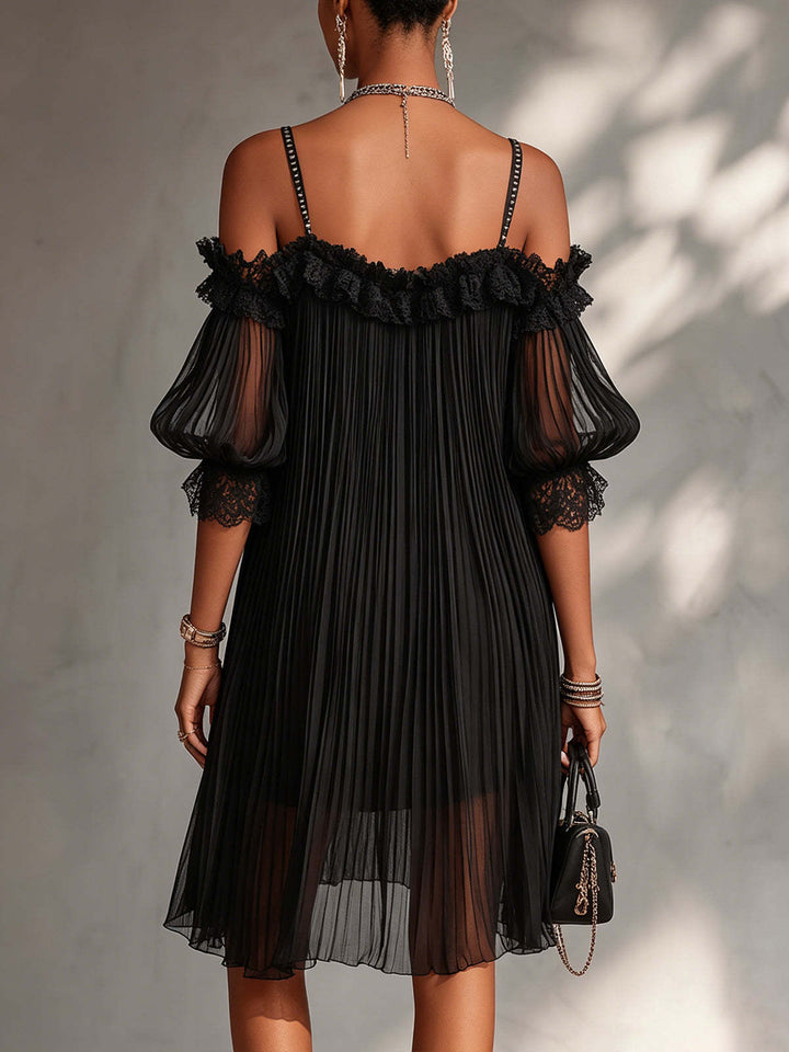Céline | Long Chiffon V-Neck Dress