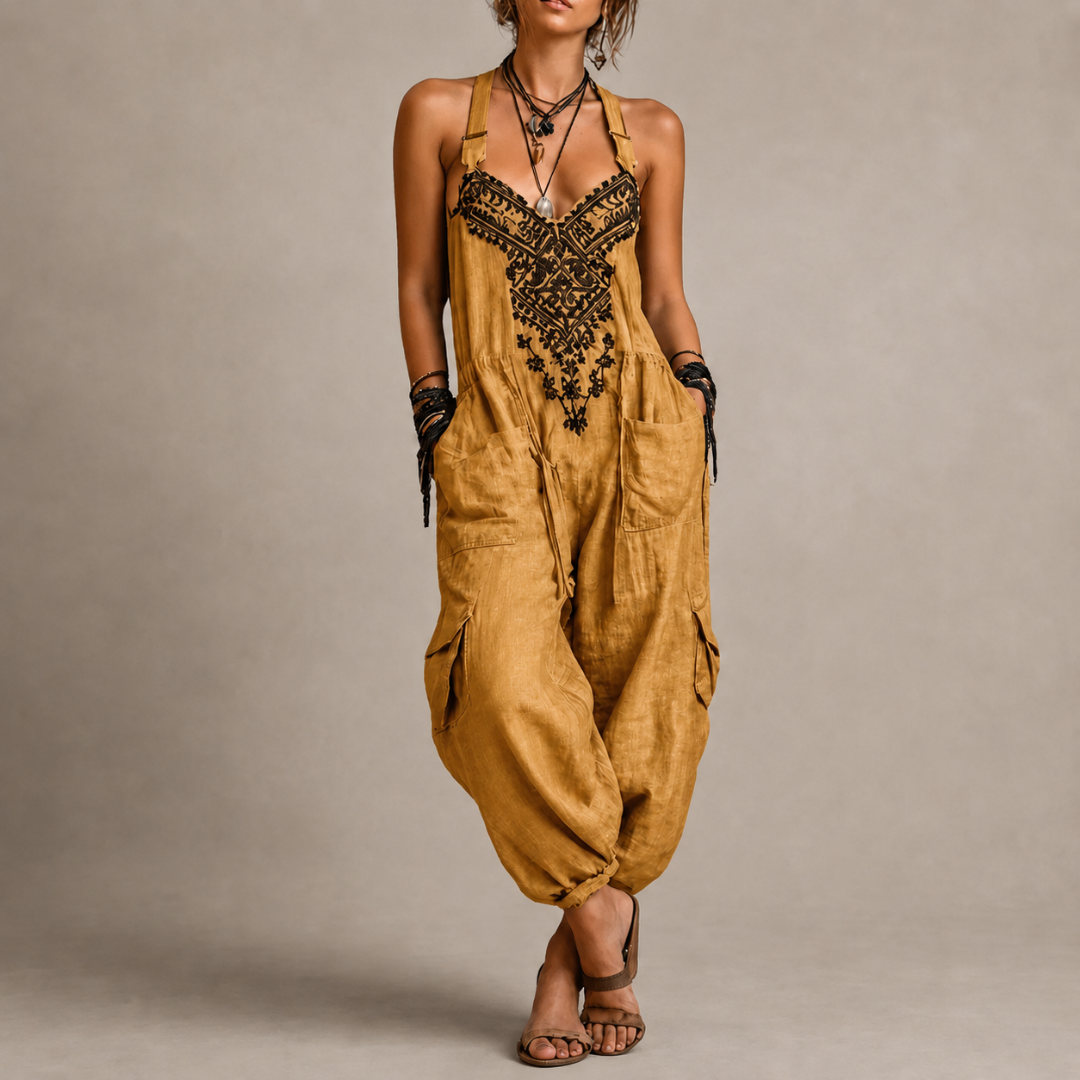 Astrid – Embroidered Bohemian Jumpsuit