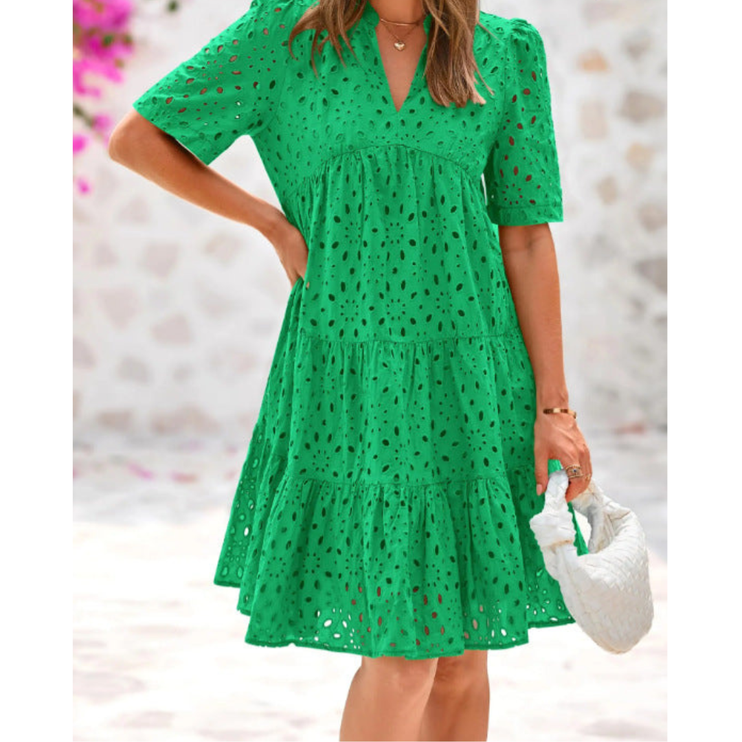 Marilyn - Chic Lace Ruffle Summer Dress