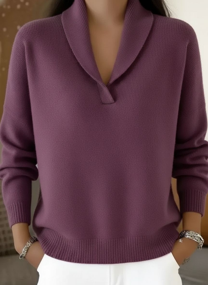 Nivian™ | Ribbed V-Neck Pullover Sweater
