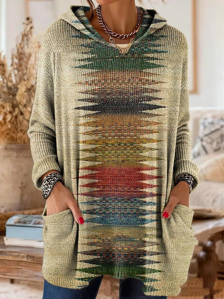 Alice™ Retro Ethnic Print Hooded Tunic