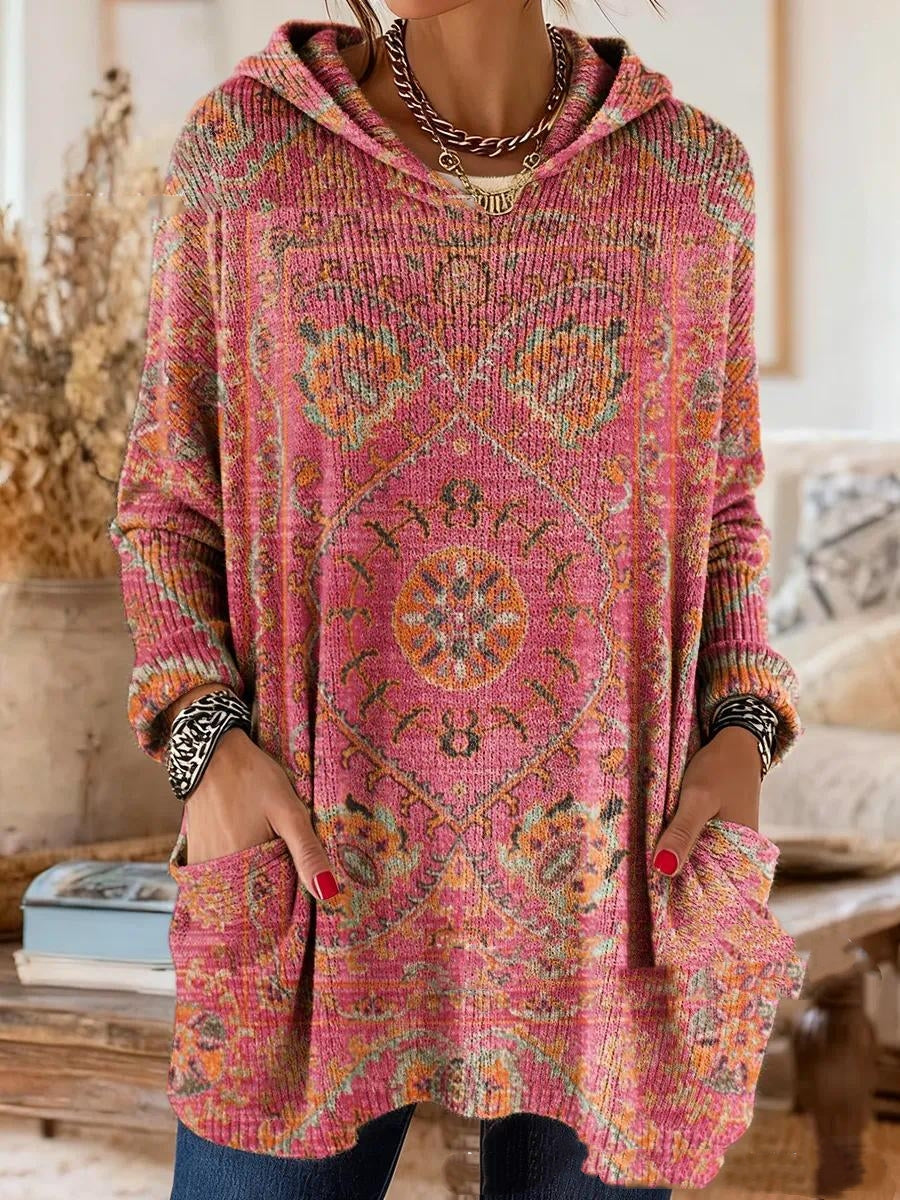 Alice™ Retro Ethnic Print Hooded Tunic