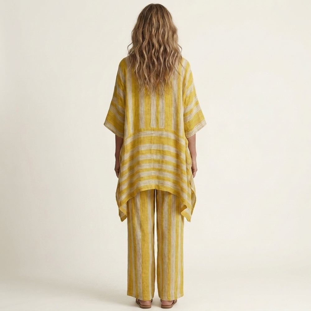 Kiara | Two-Piece Striped Cotton-Linen Set